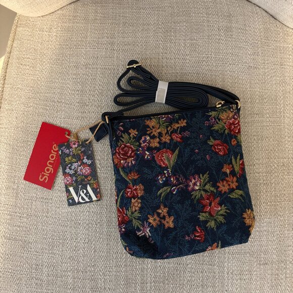 Signare Tapestry Design Sling Bag (V&A Flower Meadow Design) - Picture 1 of 3